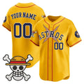 Custom Houston Astros x One Piece Gold CONTON Vapor Premier Limited Jersey - Stitched