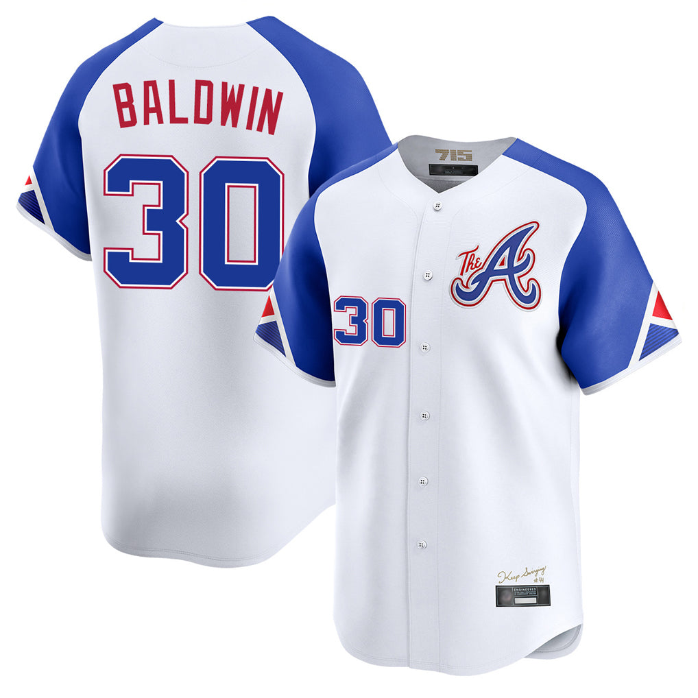 Atlanta Braves #30 Drake Baldwin Player White CONTON City Connect Limited Home Game Stitched Jerseys