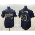 Los Angeles Dodgers #50 Mookie Betts Black Gold CONTON Limited Stitched Jersey