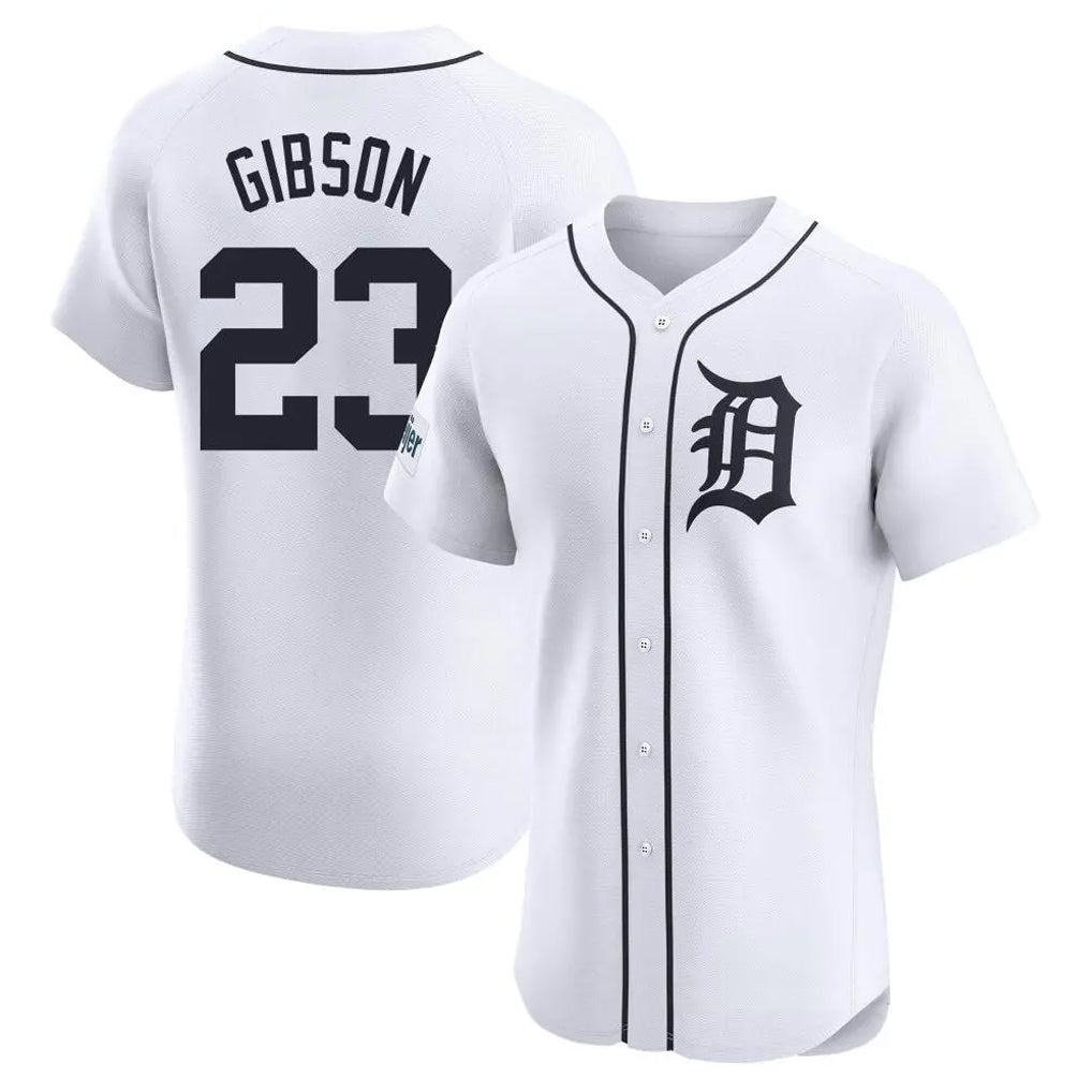 Detroit Tigers #23 Kirk Gibson Player White CONTON Limited Elite Home Stitched Jerseys