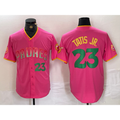San Diego Padres #23 Fernando Tatis Jr. Pink CONTON Cool Base Stitched Jerseys