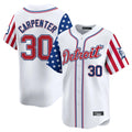 Detroit Tigers #30 Kerry Carpenter Player White CONTON Independence Day Vapor Premier Limited Stitched Jerseys