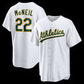 Oakland Athletics #22 Jeff McNeil White CONTON Home Replica Jersey