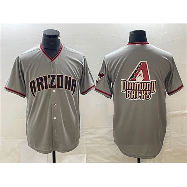 Arizona Diamondbacks Gray CONTON Team Big Logo Cool Base Stitched Jersey 2