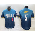 Philadelphia Phillies #5 Bryson Stott Blue CONTON 2024 City Player Number Cool Base Stitched Jerseys