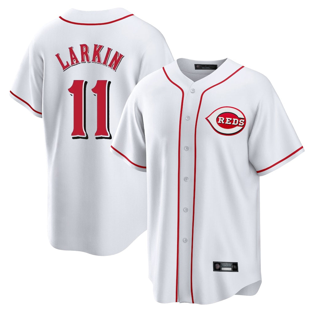 Cincinnati Reds #11 Barry Larkin Player White CONTON Game Home Stitched Jerseys