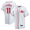 Cincinnati Reds #11 Barry Larkin Player White CONTON Game Home Stitched Jerseys