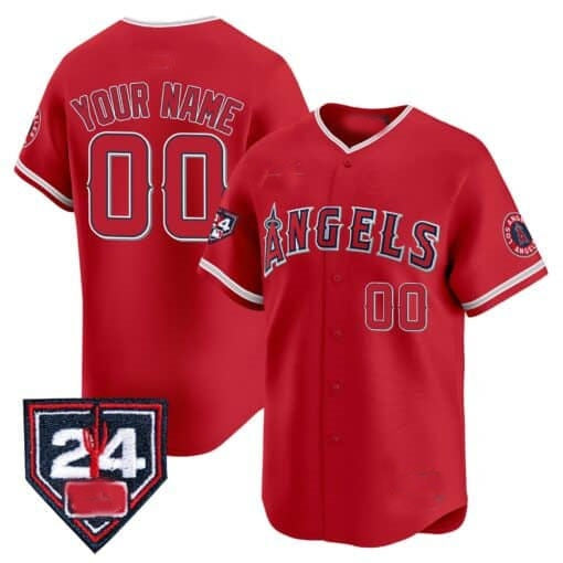 Custom Los Angeles Angels 2024 Spring Training Patch Vapor Premier Limited Jersey ¨C Red CONTON