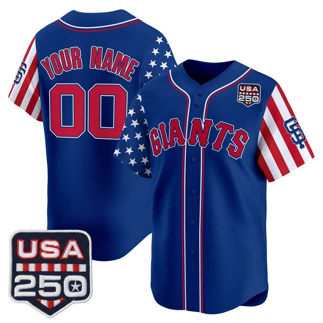 Custom San Francisco Giants America 250 Edition Vapor Premier Limited Royal CONTON Stitched Jerseys