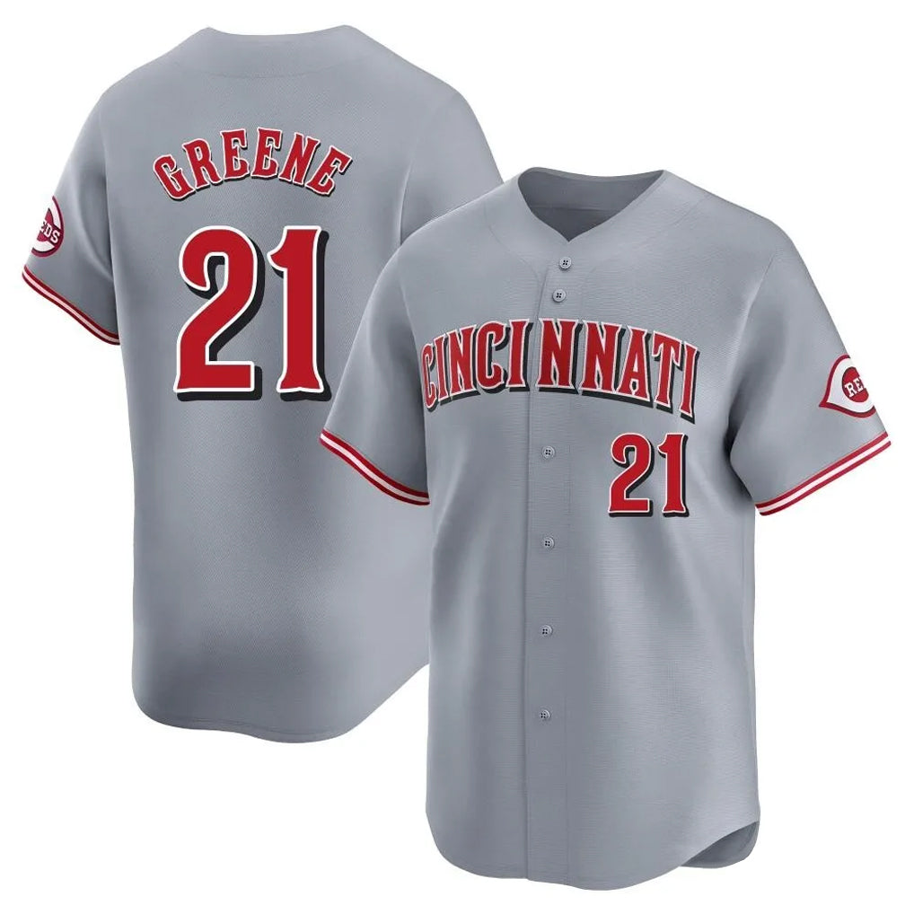 Cincinnati Reds #21 Hunter Greene Player Gray CONTON Home Limited Stitched Jerseys