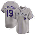 Colorado Rockies #19 Charlie Blackmon Player Gray CONTON Limited Home Stitched Jerseys