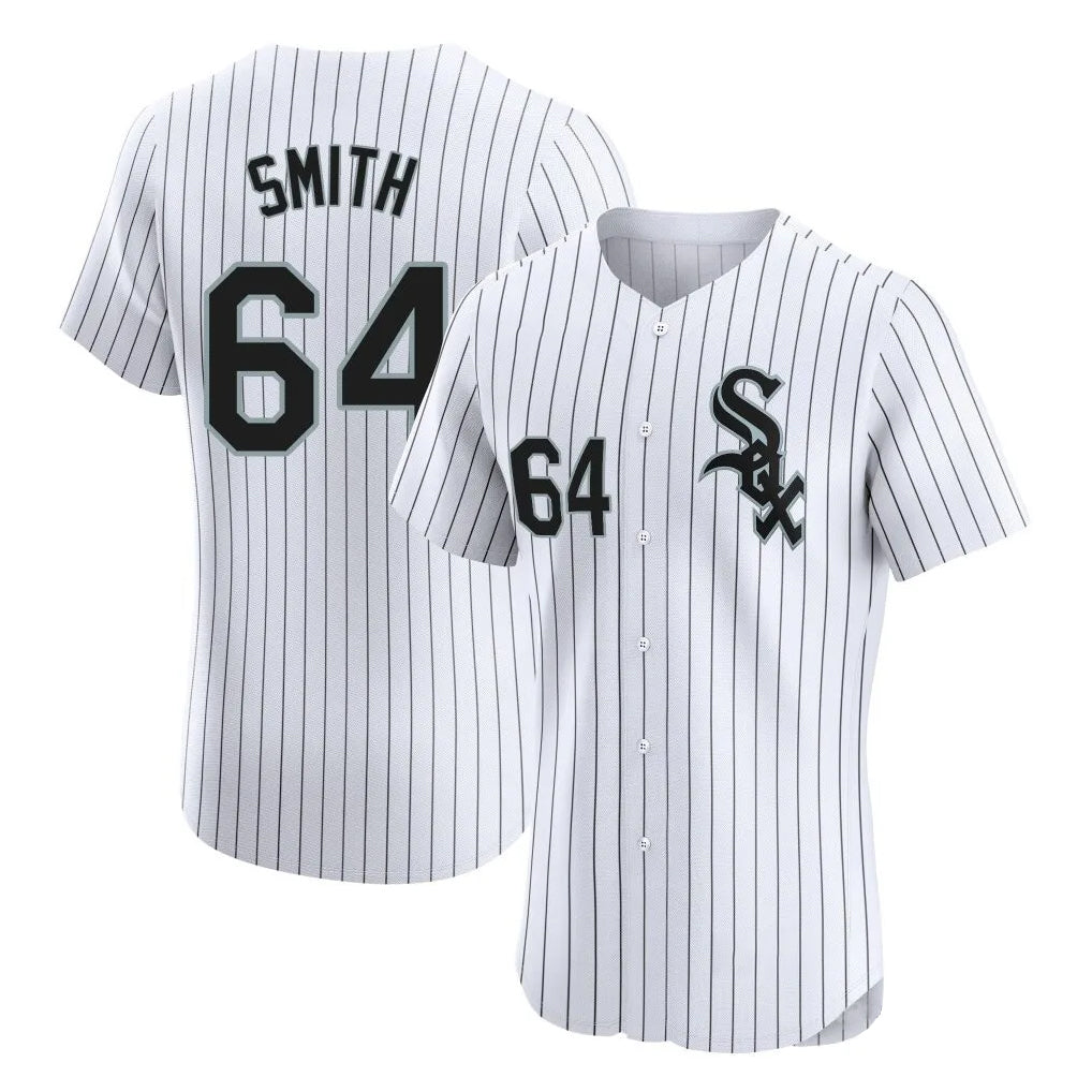 Chicago White Sox #64 Shane Smith Player White CONTON Stripe Limited Elite Home Stitched Jerseys