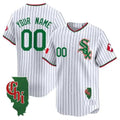 Custom Chicago White Sox Mexico Vapor Premier Limited Jersey ¨C Illinois Patch ¨C White 2 CONTON