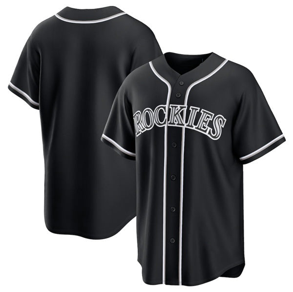 Colorado Rockies Blank Black CONTON Out Stitched Jersey