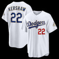 Los Angeles Dodgers #22 Clayton Kershaw White CONTON 2026 Gold Collection Stadium Jersey