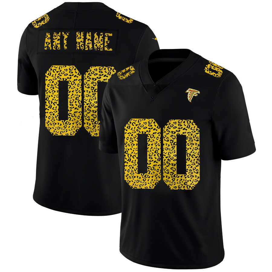 Custom A.Falcons Black CONTON Leopard Print Fashion Vapor Limited Jersey