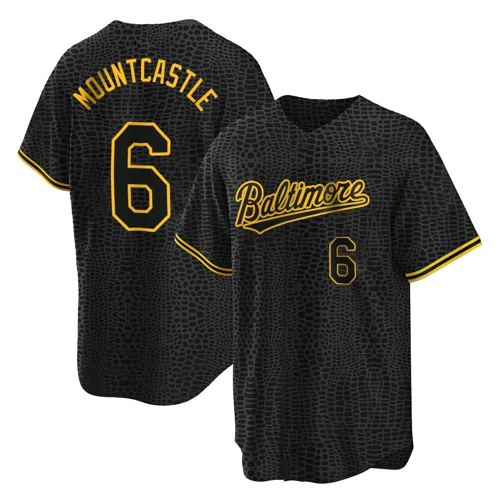 Baltimore Orioles #6 Ryan Mountcastle Player Black CONTON Snake Skin City Home Game Stitched Jerseys