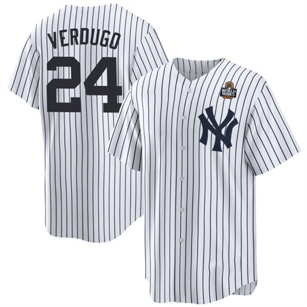 New York Yankees #24 Alex Verdugo White CONTON 2024 World Series Cool Base Stitched Jersey