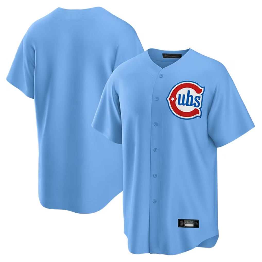 Chicago Cubs Light Blue CONTON Home Game Blank Player Stitched Jerseys