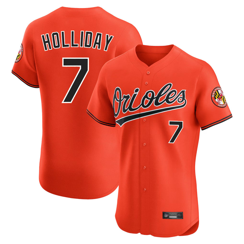 Baltimore Orioles #7 Jackson Holliday Player Orange CONTON Limited Elite Home Game Stitched Jerseys