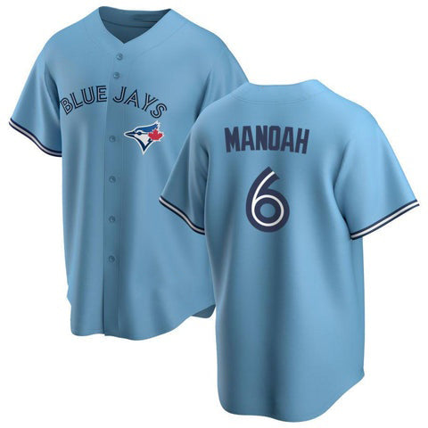 Toronto Blue Jays #6 Alek Manoah Light Blue CONTON Stitched Cool Base Jersey