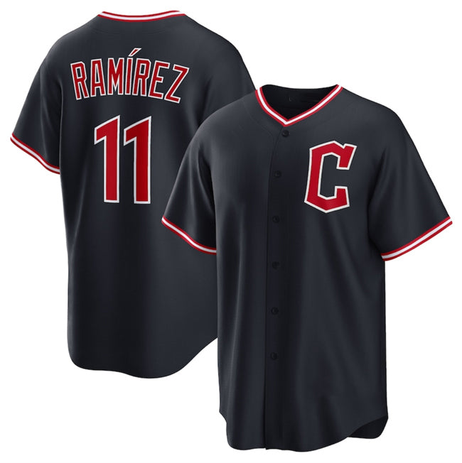 Cleveland Guardians #11 Jos¨¦ Ram¨ªrez Navy CONTON 2025 Alternate Limited Stitched Jersey