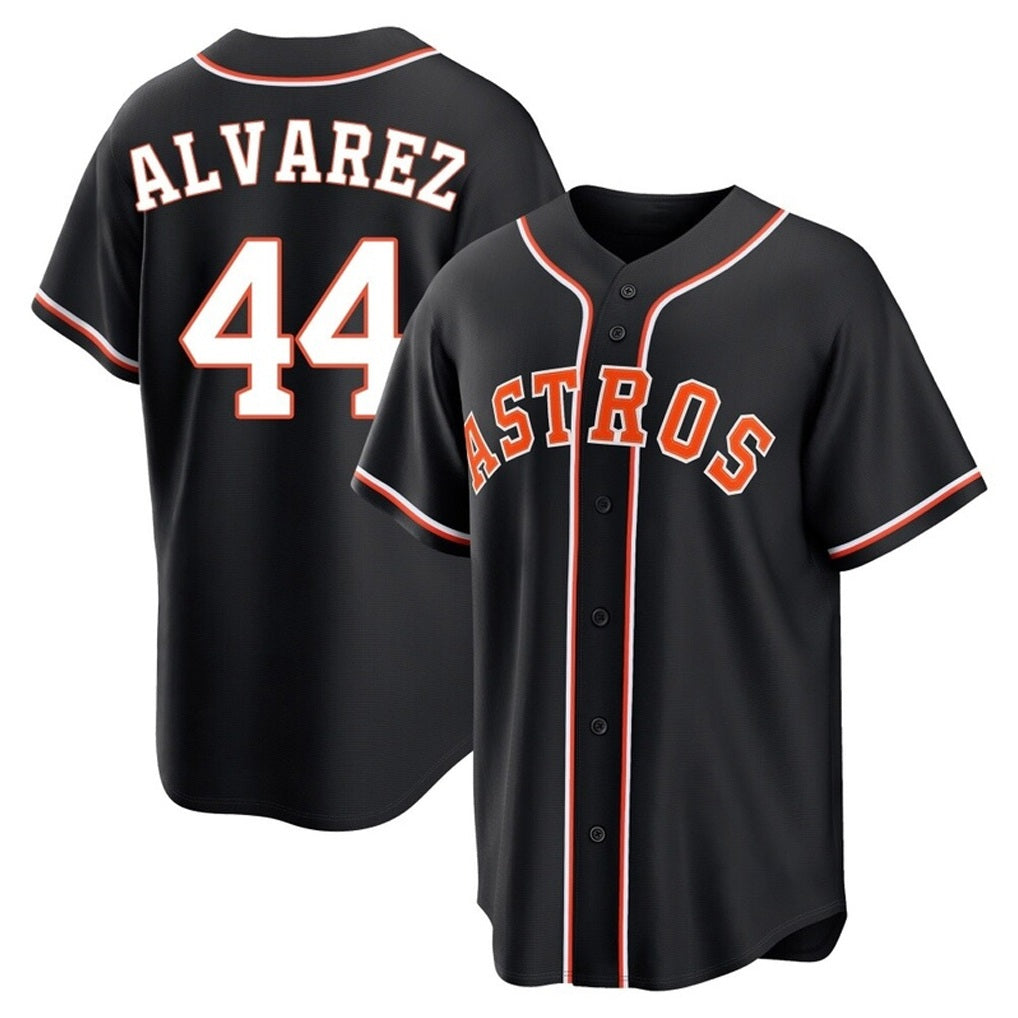 Houston Astros #44 Yordan Alvarez Player Black CONTON Fashion Out Home Game Stitched Jerseys