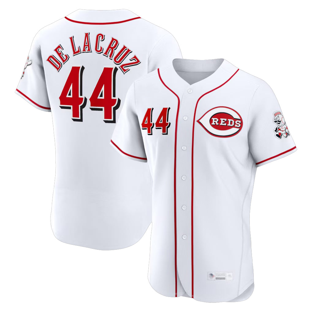 Cincinnati Reds #44 Elly De La Cruz Player White CONTON Limited Elite Home Stitched Jerseys