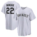 Colorado Rockies #22 Mickey Moniak White CONTON Home Replica Jersey