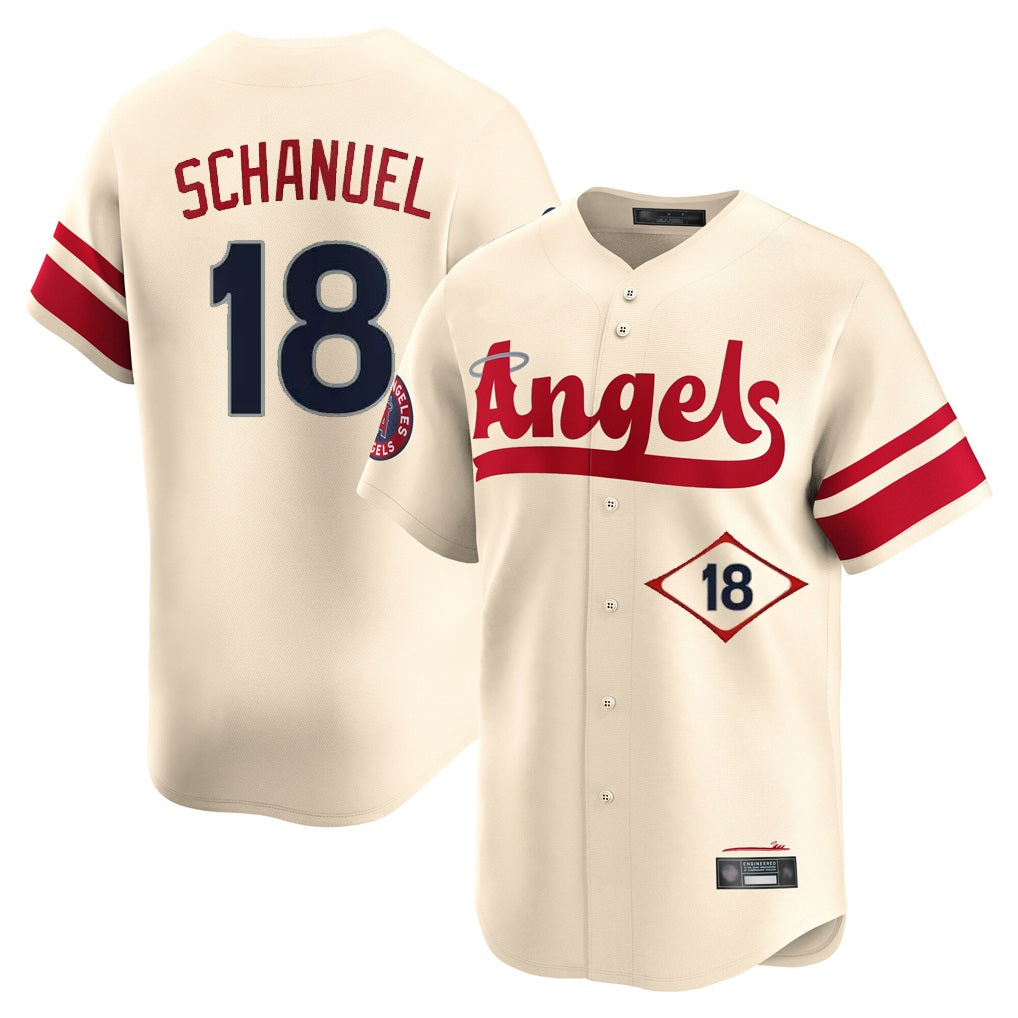 Los Angeles Angels #18 Nolan Schanuel Player Cream CONTON City Connect Limited Home Stitched Jerseys