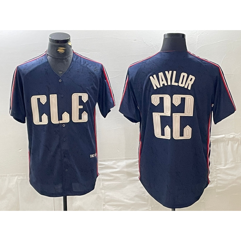 Cleveland Guardians #22 Josh Naylor Navy CONTON 2024 City Connect Limited Stitched Jersey