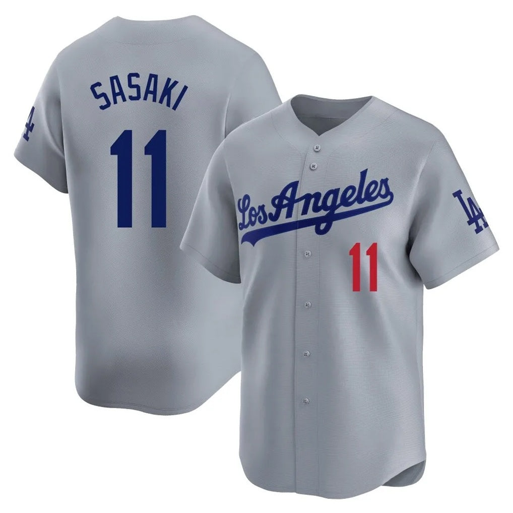 Los Angeles Dodgers #11 Roki Sasaki Player Gray CONTON Limited Home Stitched Jerseys