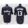 San Diego Padres #13 Manny Machado Black CONTON Gothic Edition Vapor Limited Stitched Jersey