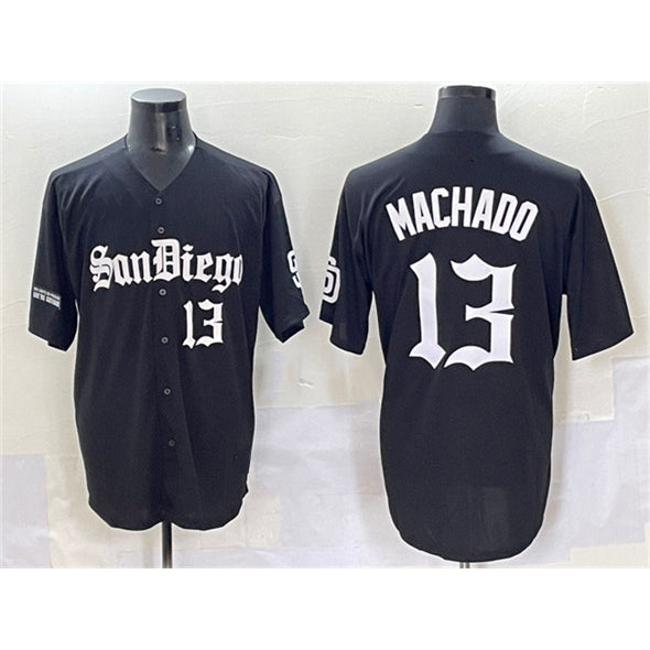 San Diego Padres #13 Manny Machado Black CONTON Gothic Edition Vapor Limited Stitched Jersey