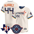 Houston Astros #44 Yordan Alvarez Player Cream CONTON City Connect Texas Patch Vapor Premier Limited Home Stitched Jerseys