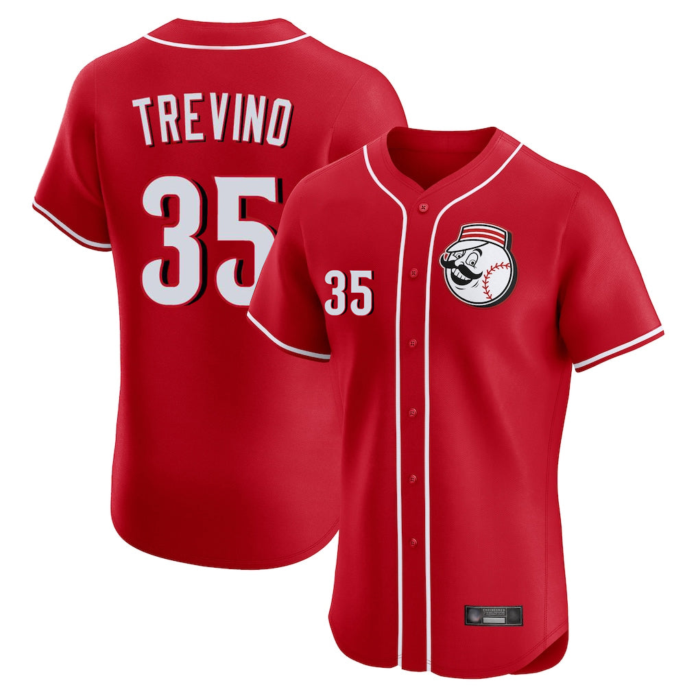 Cincinnati Reds #35 Jose Trevino Player Red CONTON Limited Elite Home Game Stitched Jerseys