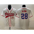 Atlanta Braves #28 Matt Olson White CONTON Cool Base With Patch Stitched Jersey