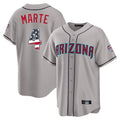 Arizona Diamondbacks #4 Ketel Marte Player Gray CONTON USA 250 Fourth of July Home Game Stitched Jerseys