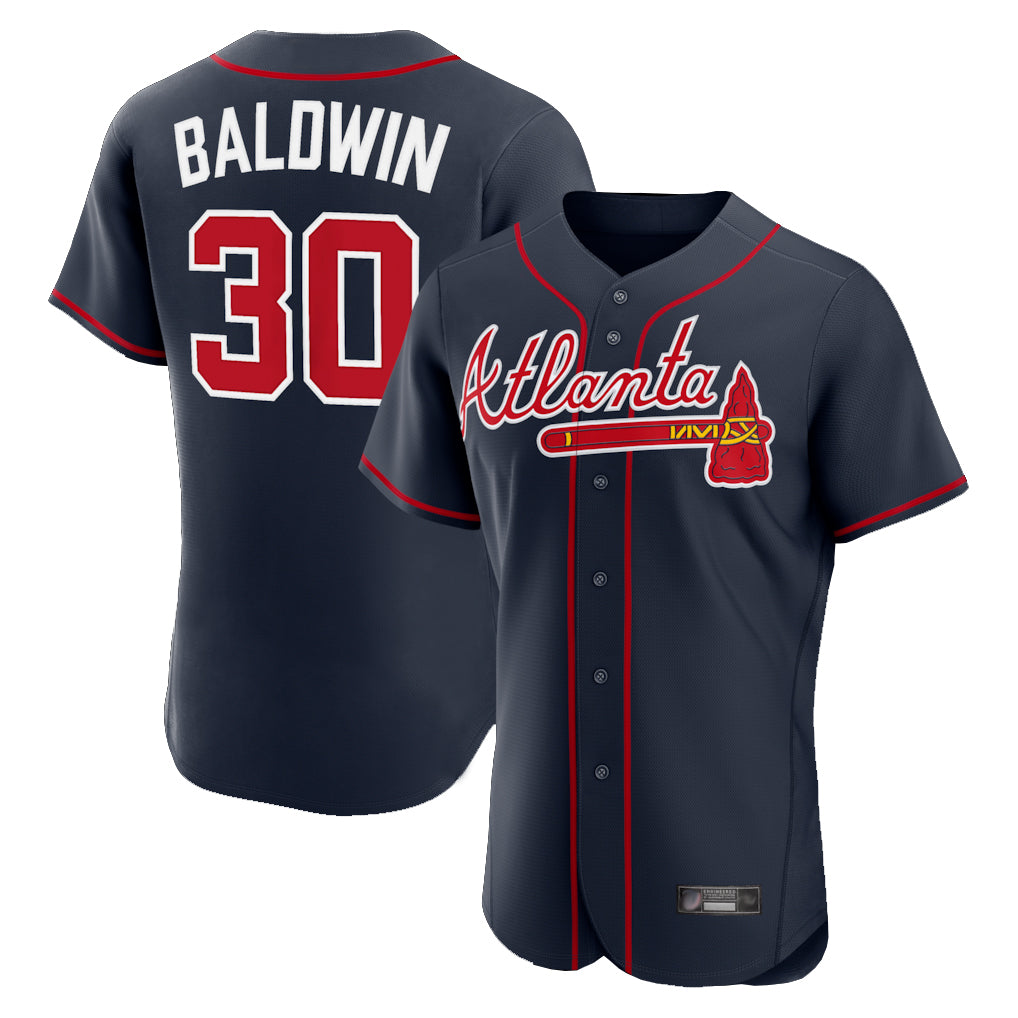 Atlanta Braves #30 Drake Baldwin Player Navy CONTON Limited Elite Home Game Stitched Jerseys