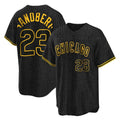 Chicago Cubs #23 Ryne Sandberg Player Black CONTON Snake Skin City Game Stitched Jerseys