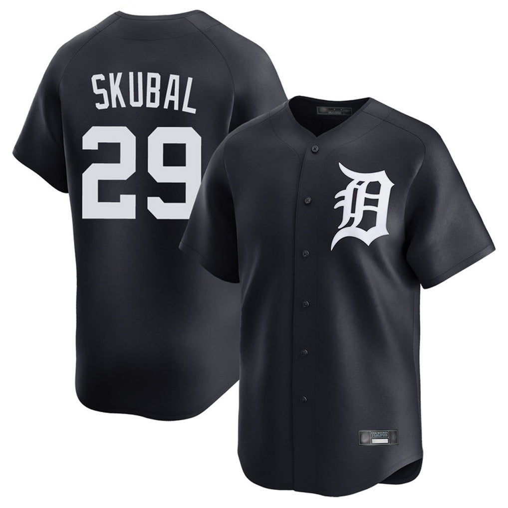 Detroit Tigers #29 Tarik Skubal Player Navy CONTON Home Limited Game Stitched Jerseys