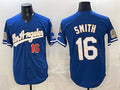 Los Angeles Dodgers #16 Will Smith Royal CONTON 2026 Gold Collection 9x & B2B Champs Patch Stitched Jersey