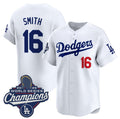 Los Angeles Dodgers #16 Will Smith White CONTON 2025 Champions Stitched Jersey