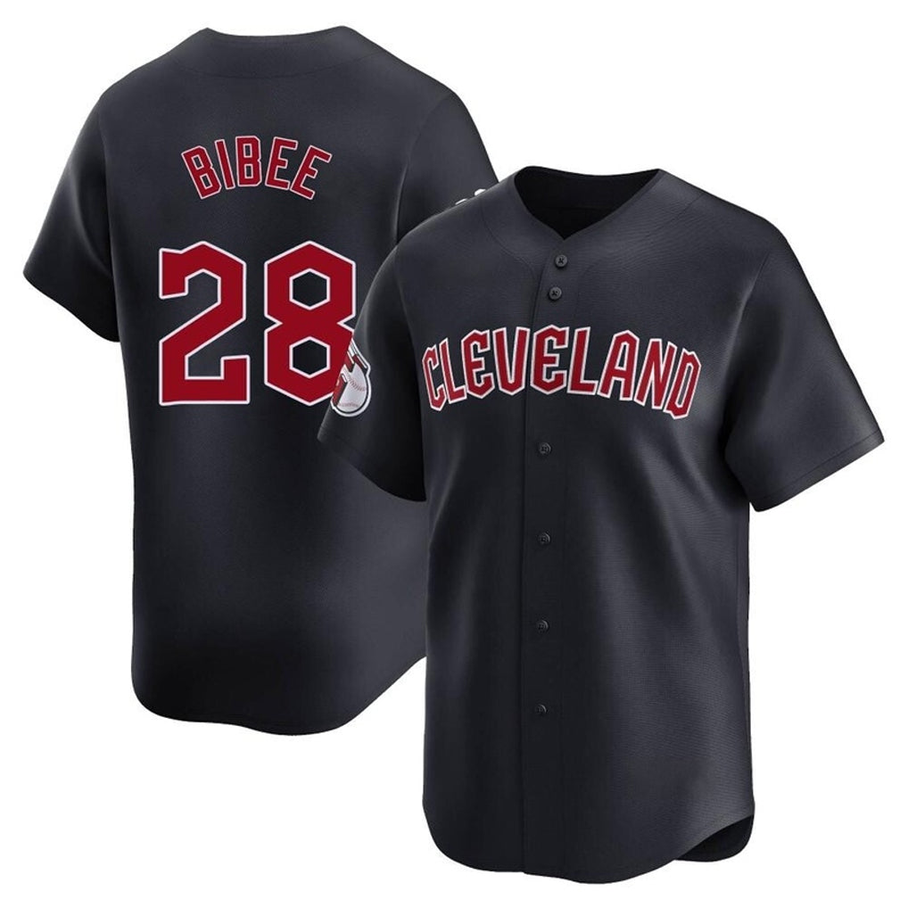 Cleveland Guardians #28 Tanner Bibee Player Navy CONTON Limited Home Game Stitched Jerseys
