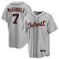 Detroit Tigers #7 Kevin McGonigle Player Gray CONTON Home Game Stitched Jerseys