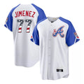 Atlanta Braves #77 Joe Jimenez Player White CONTON USA 250 Fourth Of July City Connect Home Game Stitched Jerseys