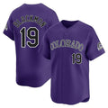 Colorado Rockies #19 Charlie Blackmon Player Purple CONTON Limited Home Stitched Jerseys