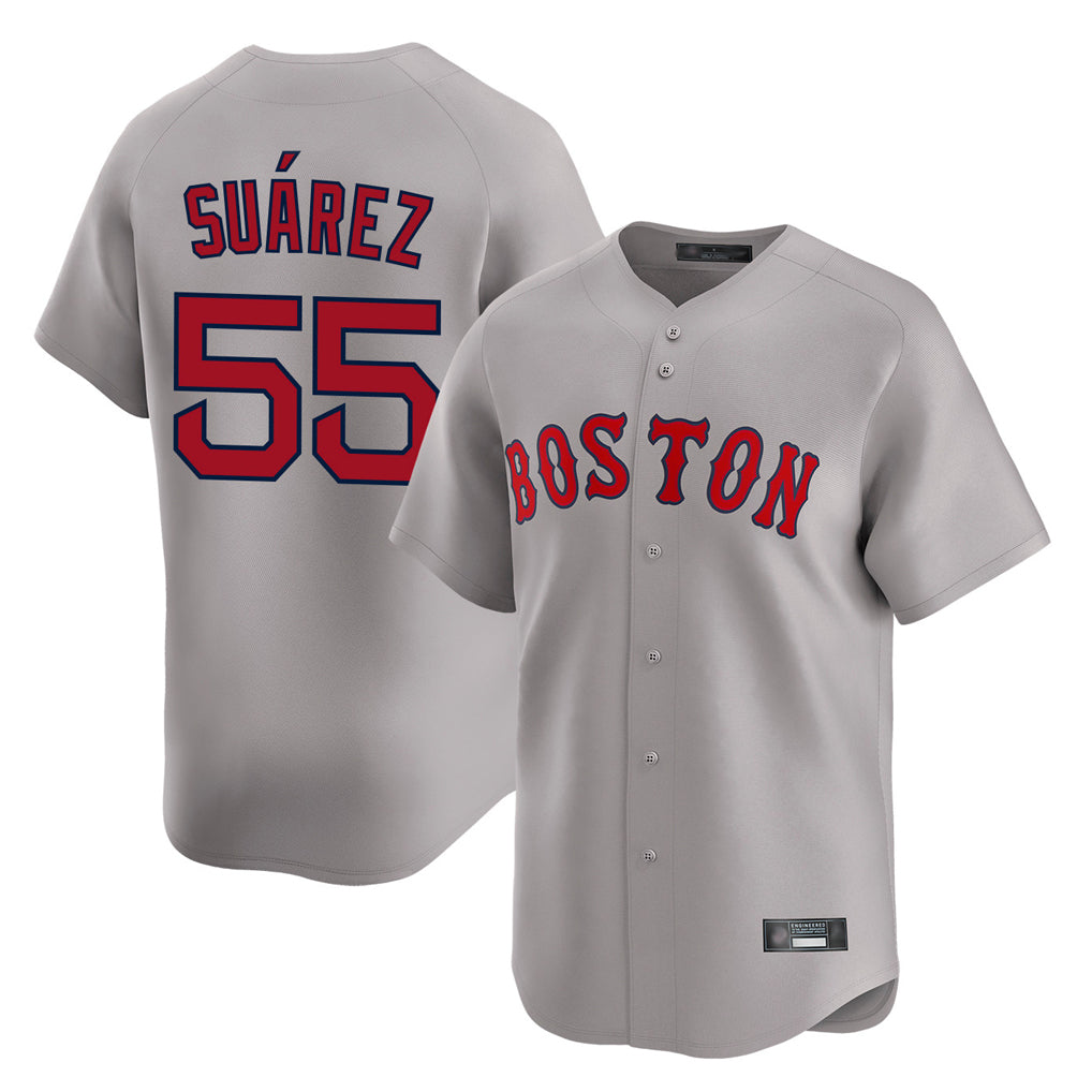 Boston Red Sox #55 Ranger Suarez Player Gray CONTON Road Limited Home Game Stitched Jerseys1