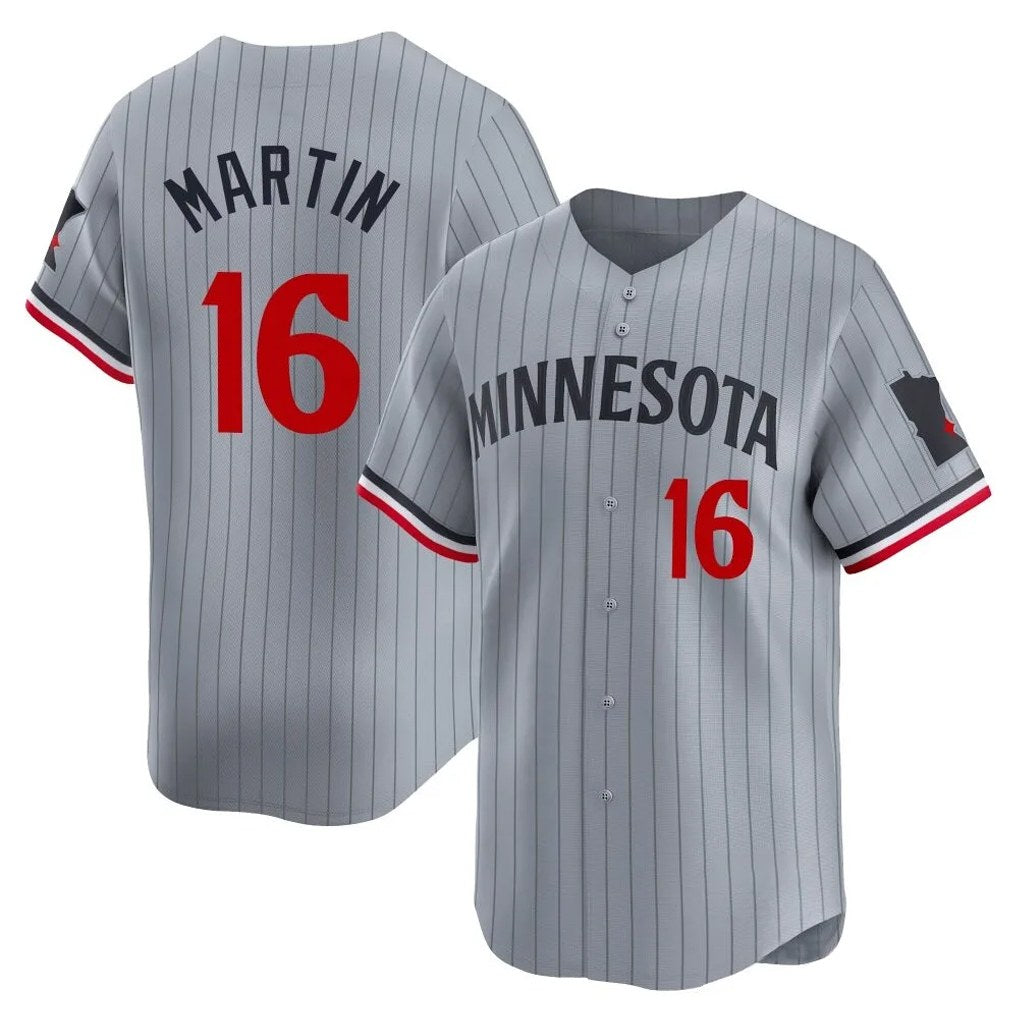 Minnesota Twins #16 Austin Martin Player Gray CONTONHome Limited Stitched Jerseys