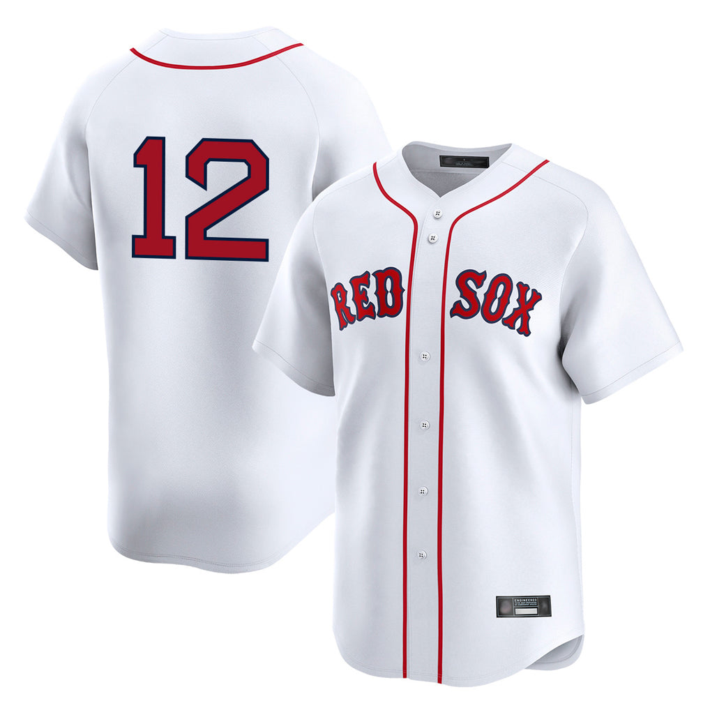 Boston Red Sox #12 Connor Wong Player White CONTON Limited Home Game Stitched Jerseys1